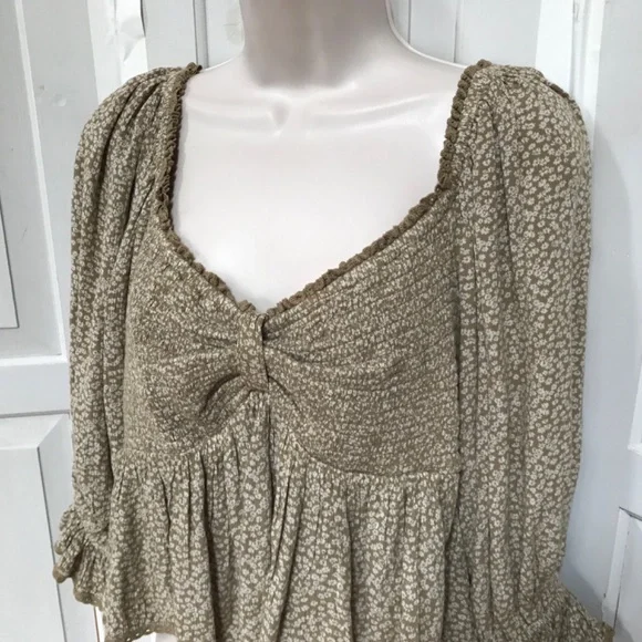 Free People Tan Floral Crop Top - Picture 8 of 14